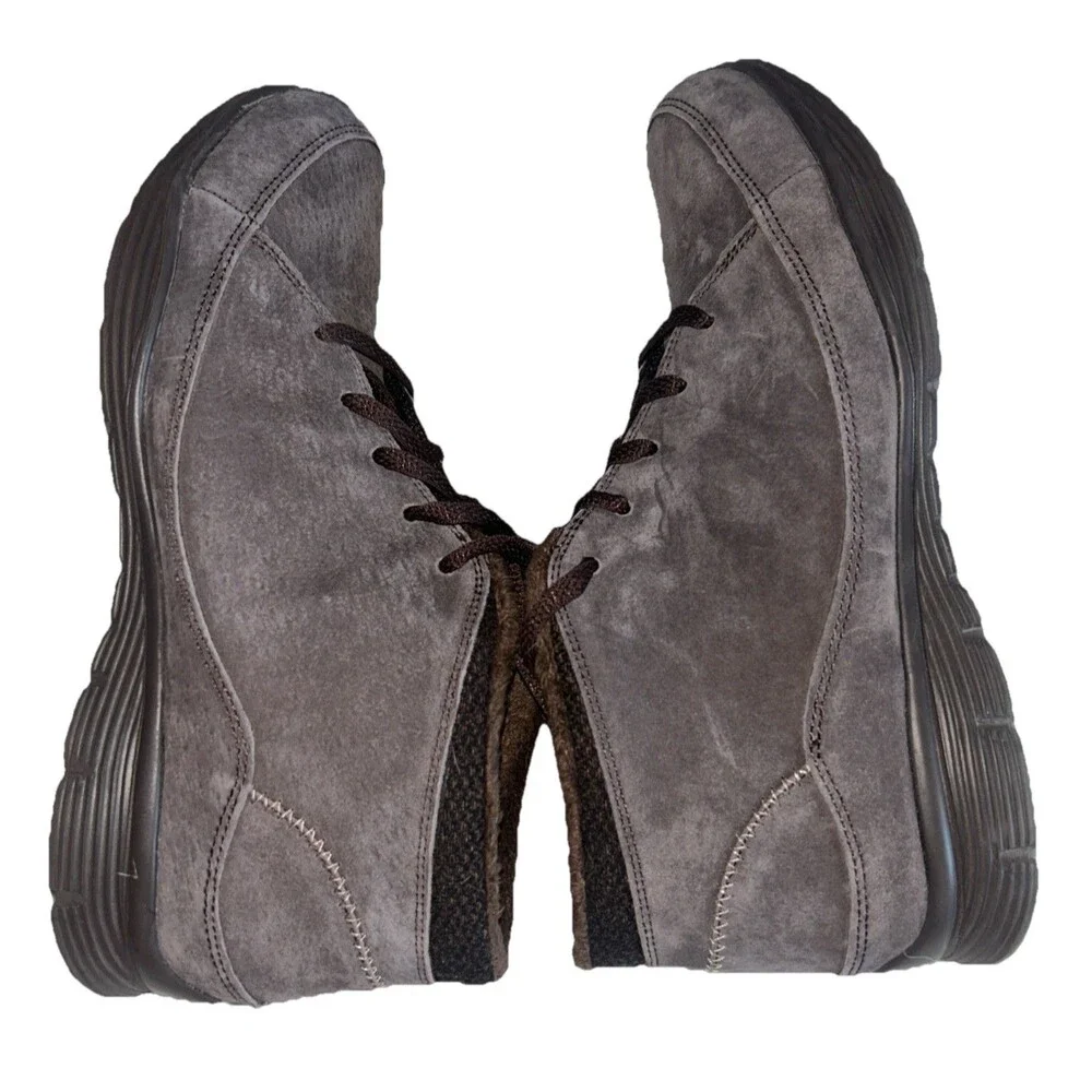 Skechers Seager Hi Women 9 Brown Leather Faux Fur Fleece Ankle Lace Up Boot